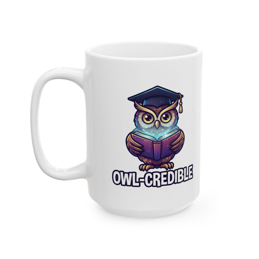"Owl Credible" White Ceramic Mug