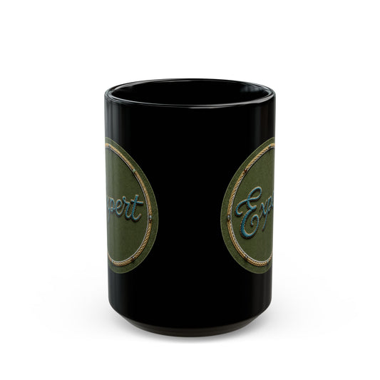 "Expert In Things That Don't Matter" Black Ceramic Mug — Graphic