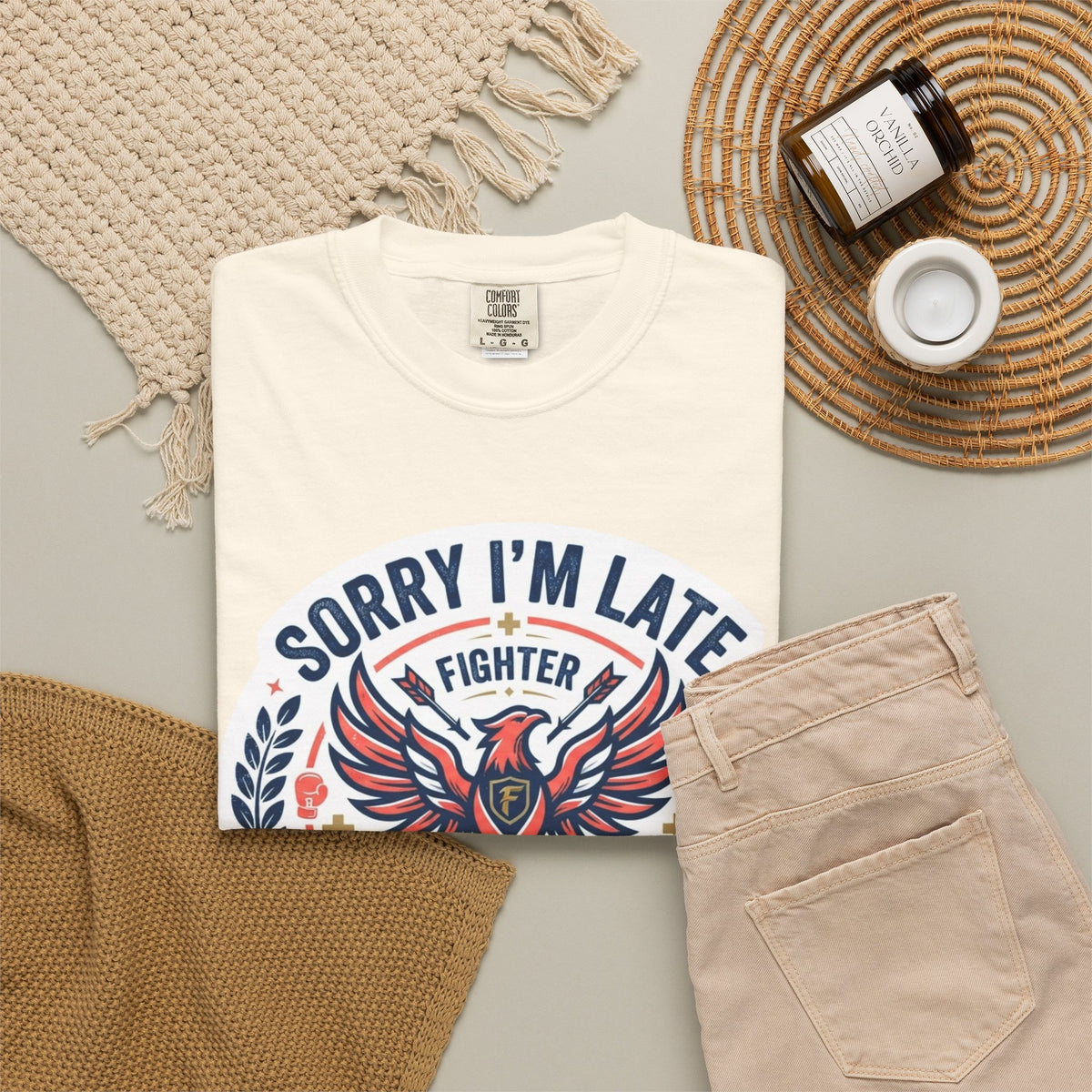 Sorry I'm Late- Fighting For My Life Unisex Garment-Dyed Tee