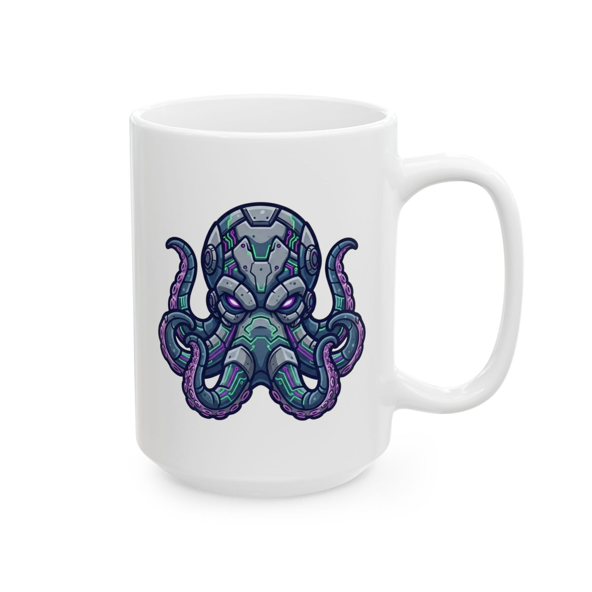 "Cyber Octopus" White Ceramic Mug — Graphic