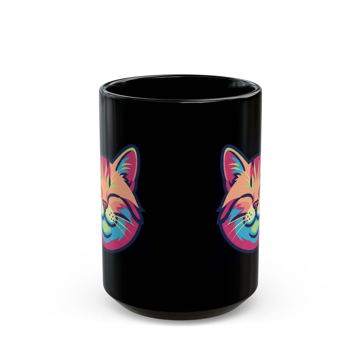 "Always Cuddle Your Pussy" Black Ceramic Mug — Graphic