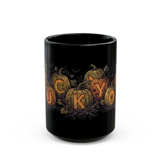"Pumpkin FU" Black Ceramic Mug