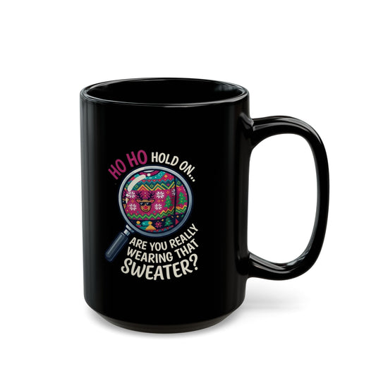 "Ugly Sweater" Black Ceramic Mug