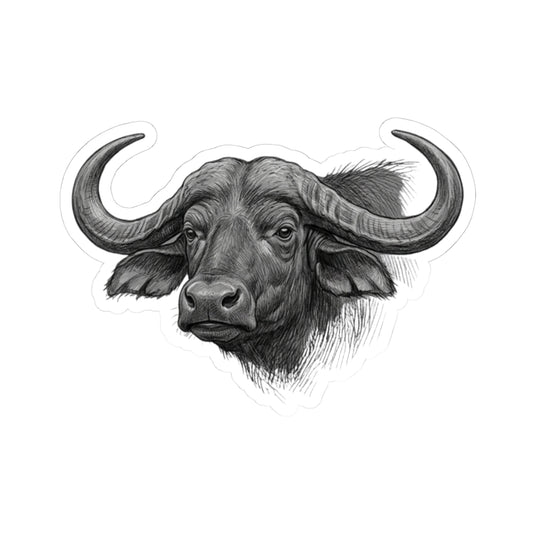 "Pencil Sketch Art Cape Buffalo" Sticker