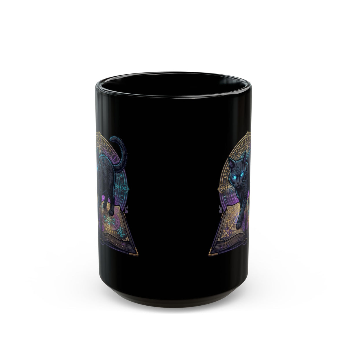 "Guardian of the Book of Shadows" Black Ceramic Mug
