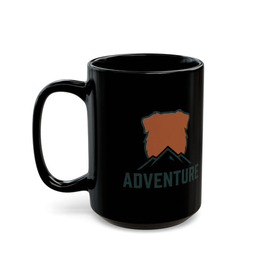 "Adventure Dog" Black Ceramic Mug — Graphic