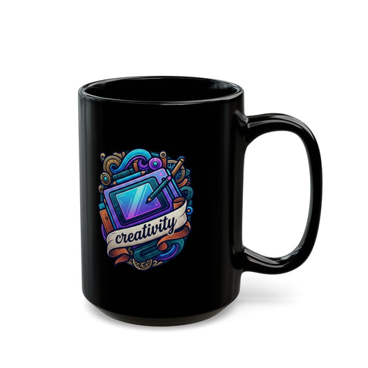 "Creativity" Black Ceramic Mug