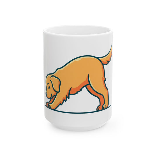 "Dog CALM" White Ceramic Mug — Graphic