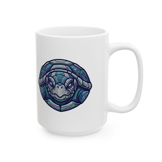 "Cyber Turtle" White Ceramic Mug — Graphic