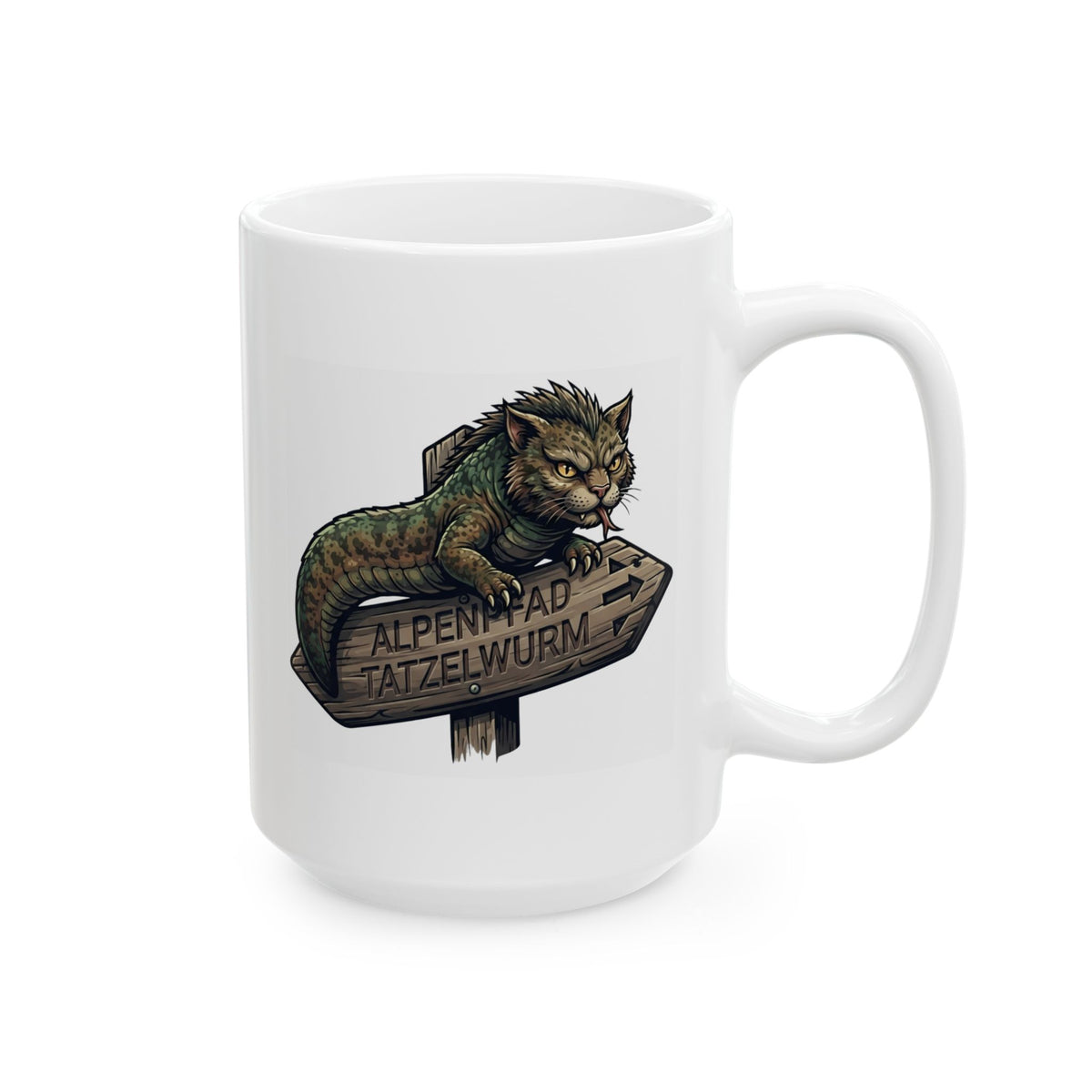 "Tatzelwurm (Alpine Europe)" White Ceramic Mug