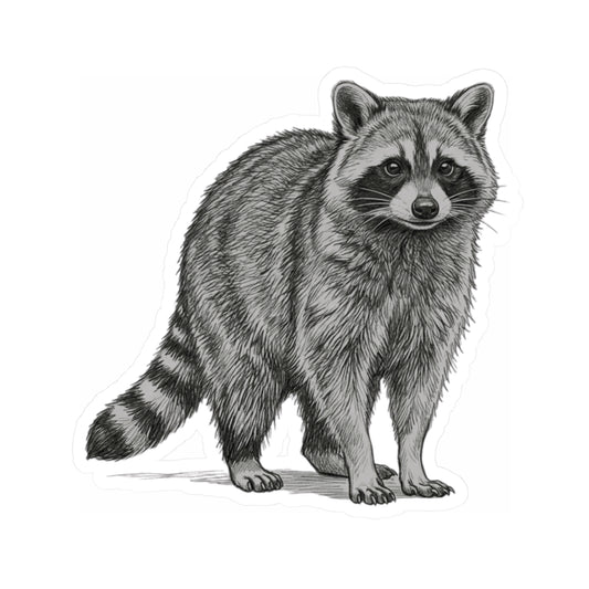 "Pencil Sketch Art Raccoon" Sticker — Main