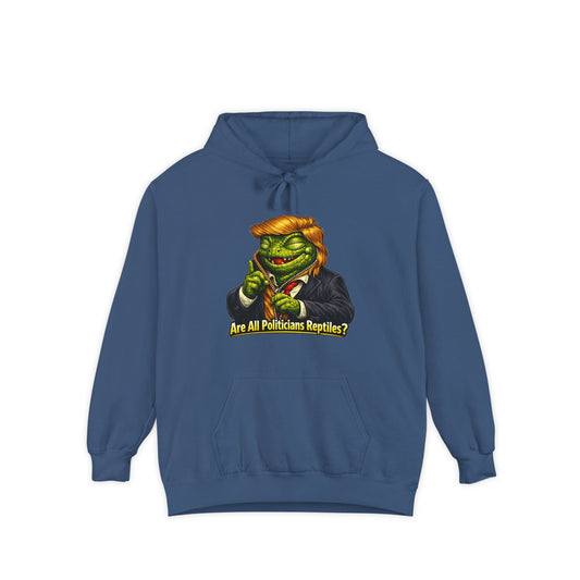 Color: True Navy | Reptilian Congress Committee | Garment-Dyed Hoodie — AttitudeShirts