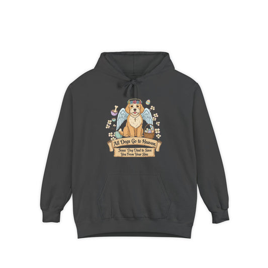 Color: Pepper | Heaven's Got a Paw Patrol | Garment-Dyed Hoodie — AttitudeShirts