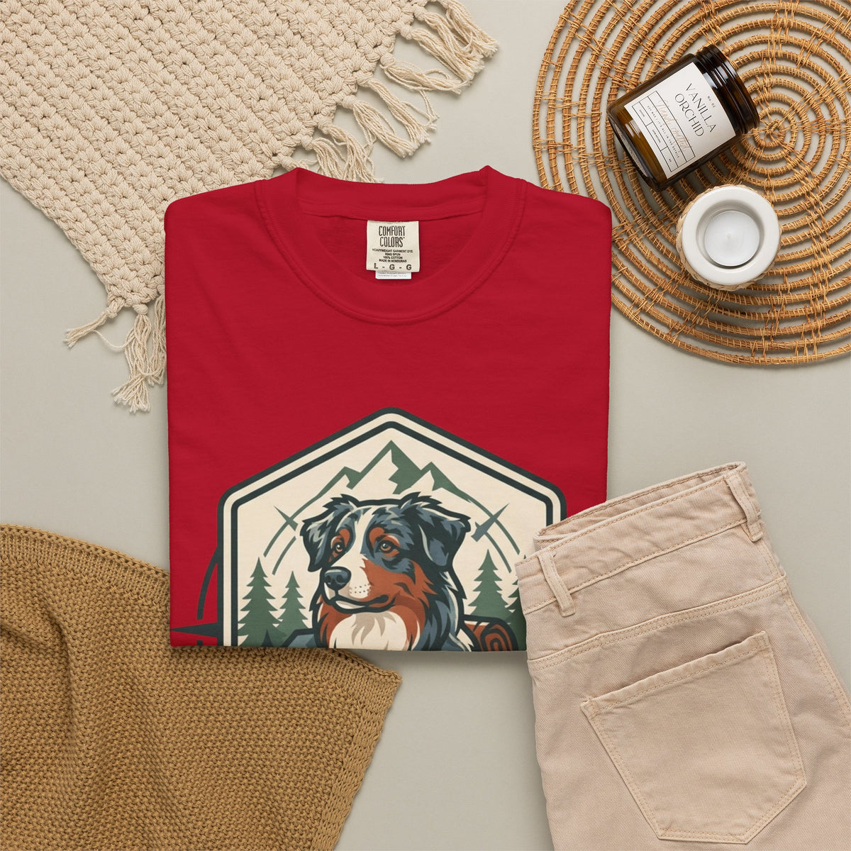 "Australian Sheperd" Unisex Garment-Dyed Tee