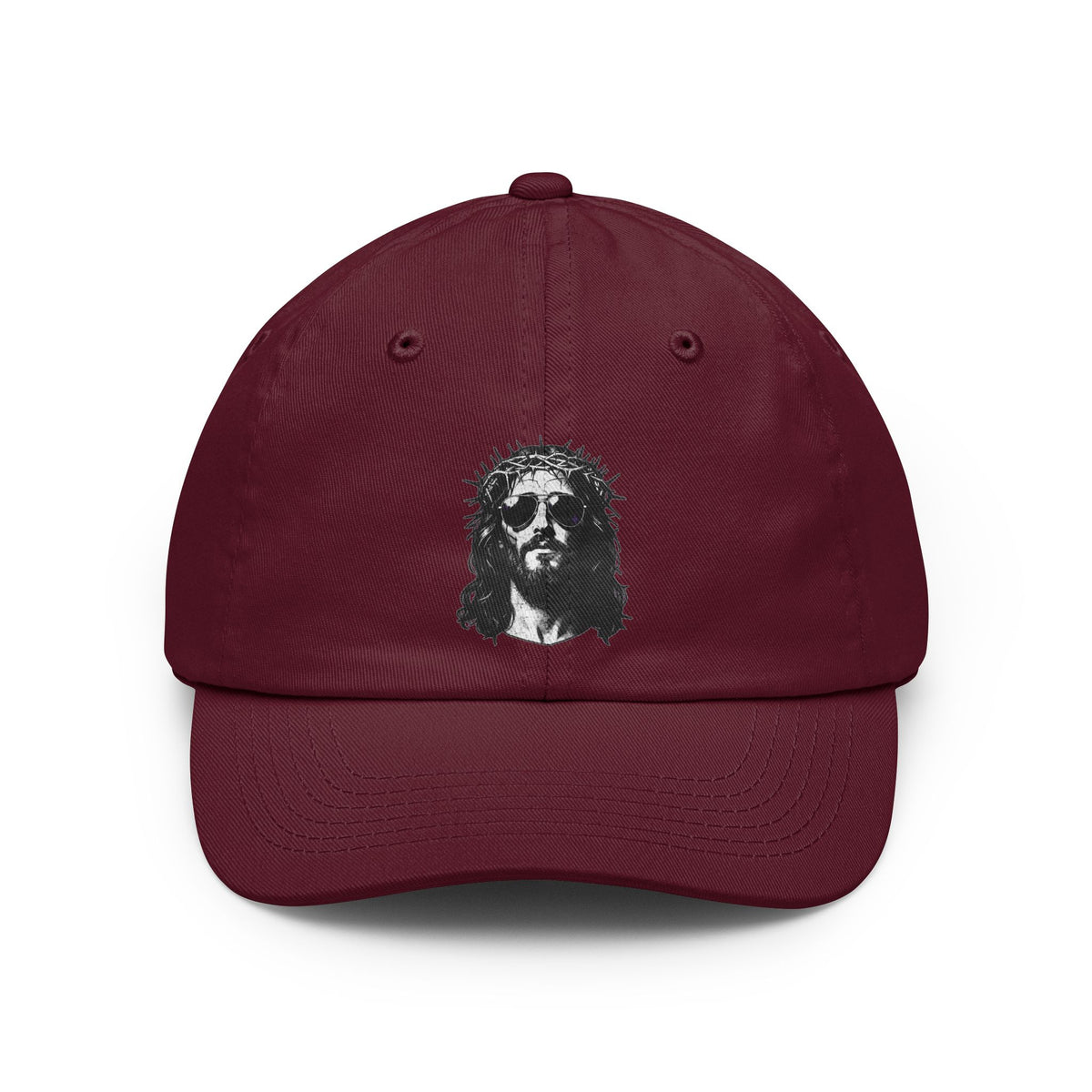 Color: Maroon | Good Book Series - Son of A Virgin Dad Hat — Graphic