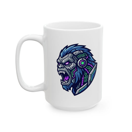 "Cyber Bigfoot" White Ceramic Mug — Graphic