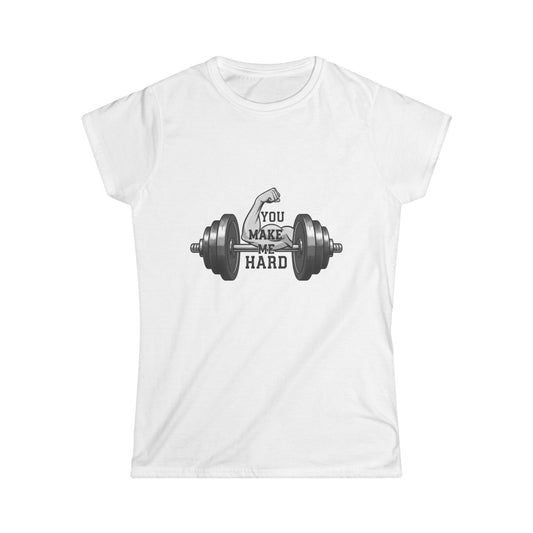 Color: White | You Make Me Hard Tee | Women's Tee — AttitudeShirts