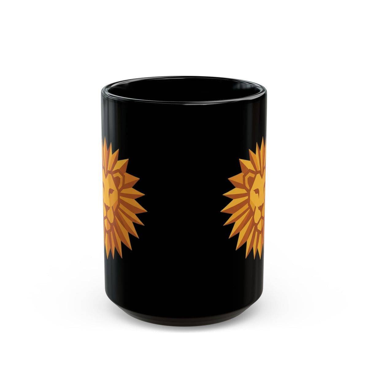"Leo The Solar Lion" Black Ceramic Mug — Graphic