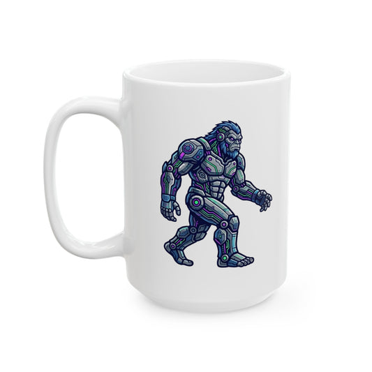 "Cyber Bigfoot" White Ceramic Mug
