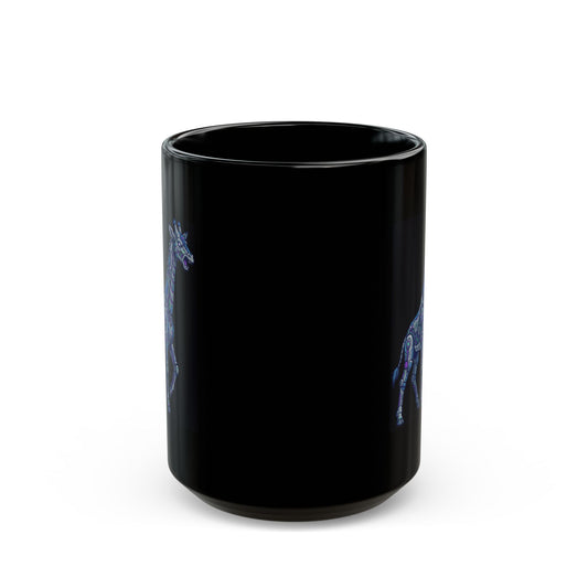 "Cyber Giraffe" Black Ceramic Mug