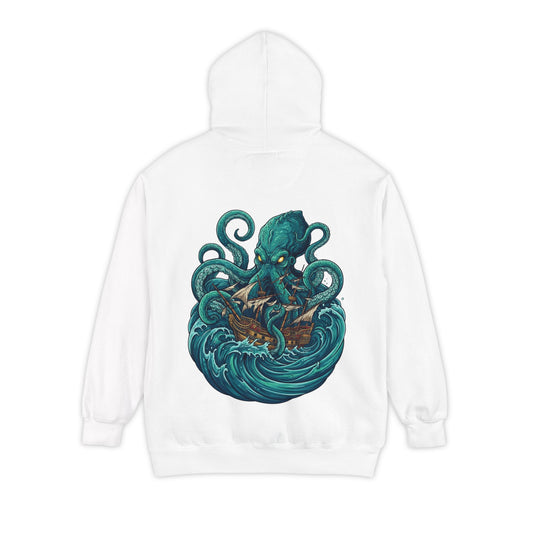 Color: White | The Kraken (Norse-Global Maritime) Garment-Dyed Hoodie
