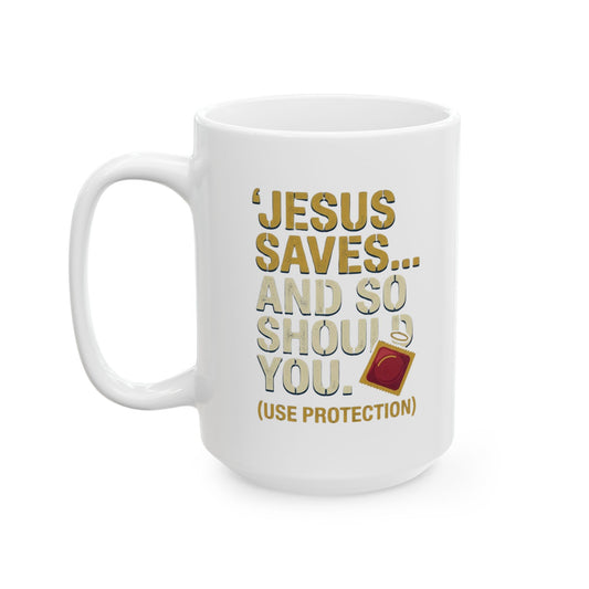 "Good Book Series Jesus Saves and So Should You" White Ceramic Mug