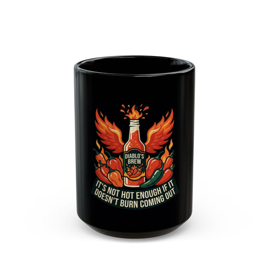 "Burns Coming Out" Black Ceramic Mug