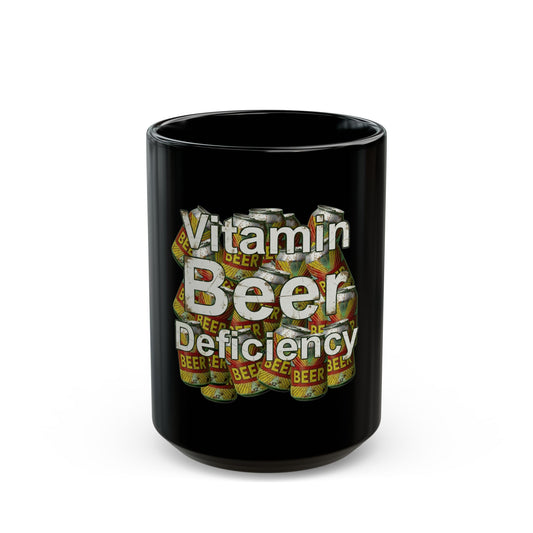"Vitamin Beer-4" Black Ceramic Mug