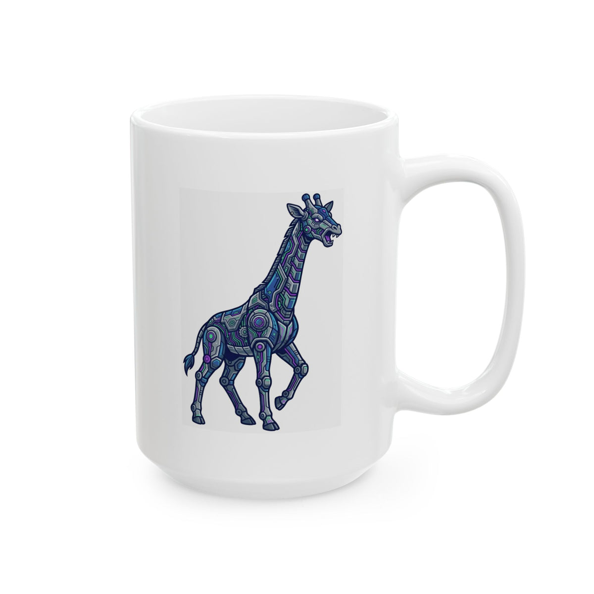 "Cyber Giraffe" White Ceramic Mug