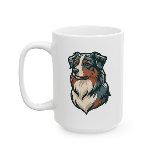 "Australian Sheperd" White Ceramic Mug — Graphic