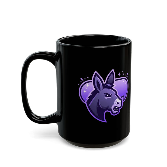 "Good Book Series Obstinate Animals & Angels With Swords" Black Ceramic Mug — Graphic