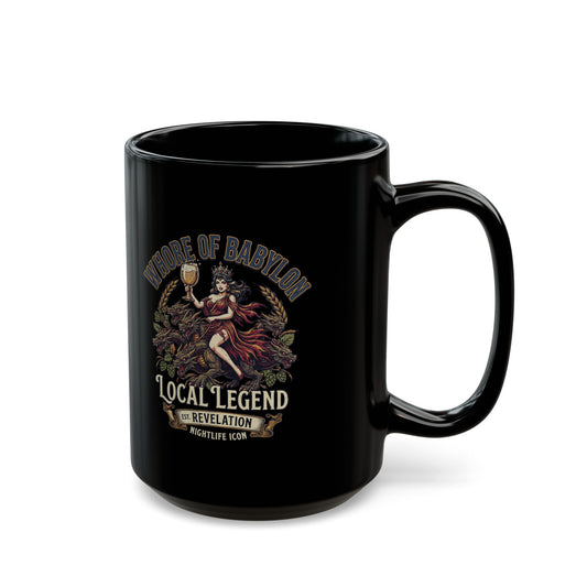 "Good Book Series Whore of Babylon" Black Ceramic Mug