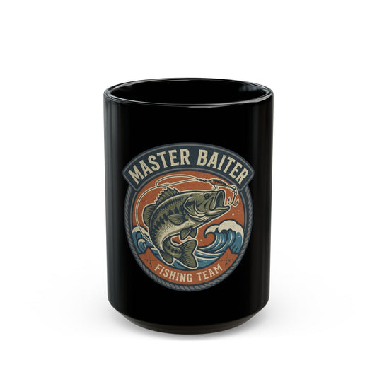 "Master Baiter" Black Ceramic Mug — Graphic
