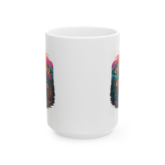 "Wild & Free" White Ceramic Mug