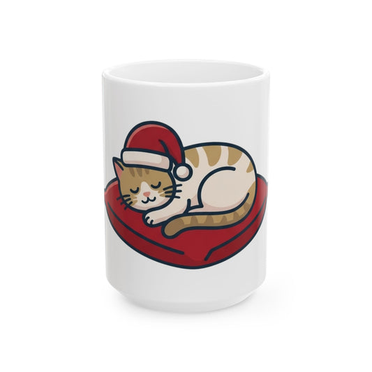 "Deck The Halls And Take A Nap" White Ceramic Mug — Graphic