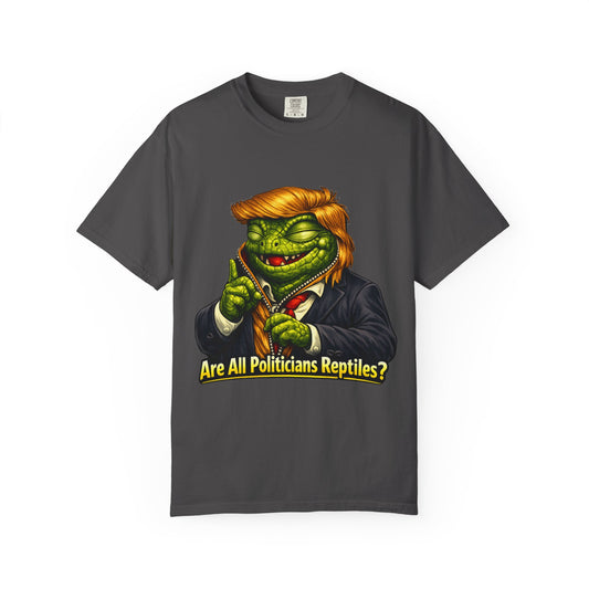 Color: Graphite | Reptilian Congress Committee | Garment-Dyed Tee — AttitudeShirts