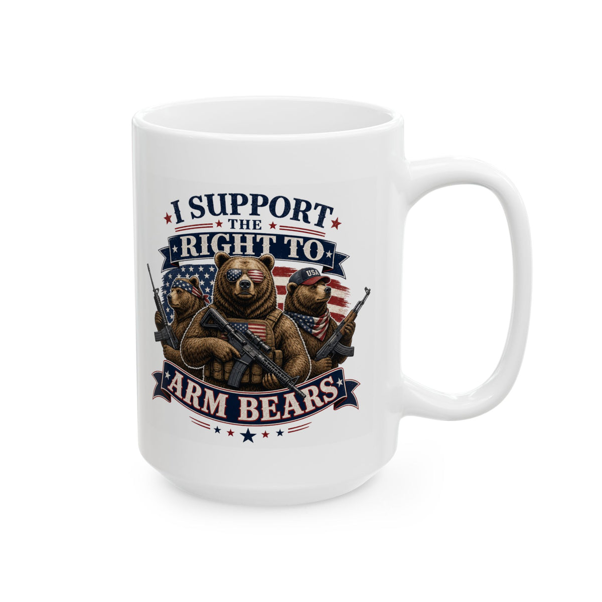 "Armed Bears" White Ceramic Mug