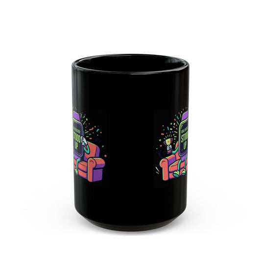 "The Bar Has Never Been Lower" Black Ceramic Mug — Graphic