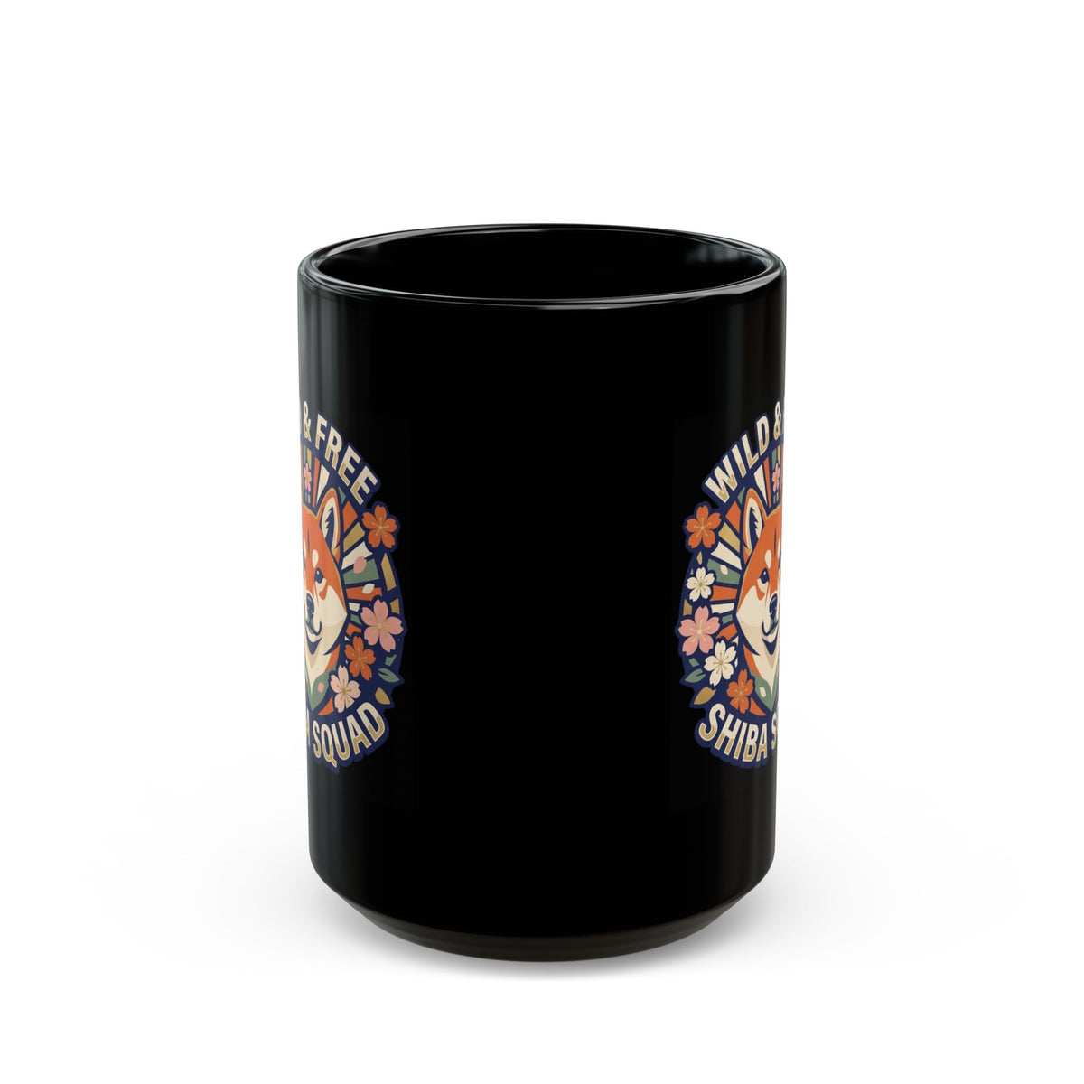 "Shiba Squad" Black Ceramic Mug