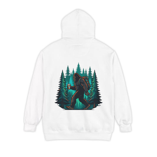 Color: White | Bigfoot-Sasquatch (North America) Garment-Dyed Hoodie