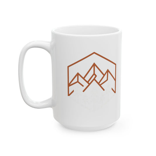 "Peaks" White Ceramic Mug