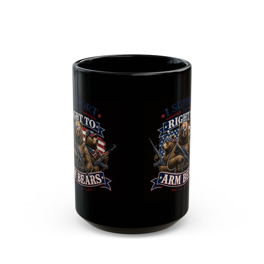 "Armed Bears" Black Ceramic Mug
