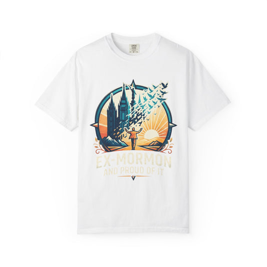 Color: White | Ex Mormon Unisex Garment-Dyed Tee