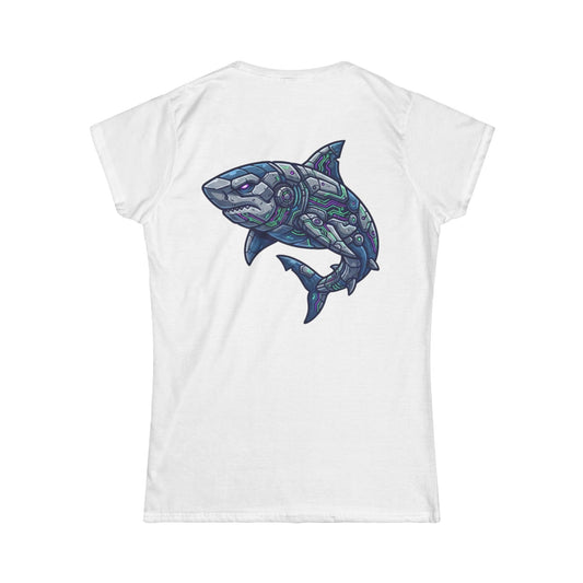 Color: White | Cyber Shark Women's Tee