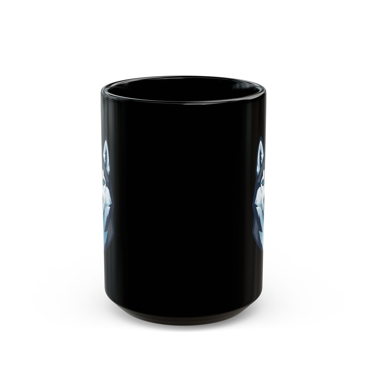 "Siberian Husky Loyal & Free" Black Ceramic Mug — Graphic