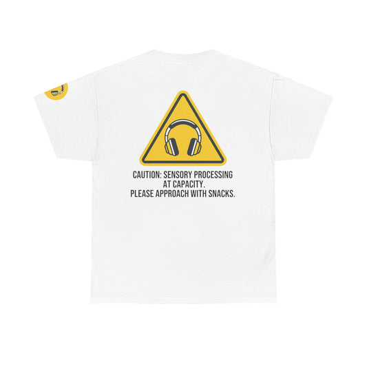Color: White | Sensory At Capacity Premium Graphic Tee