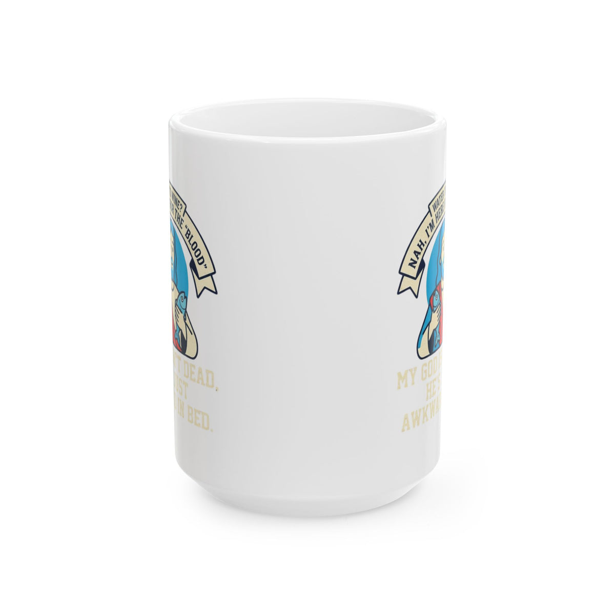 "Good Book Series Not Dead Awkward In Bed" White Ceramic Mug