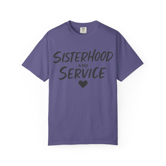 Color: Grape | Sisterhood and Service Unisex Garment-Dyed T-shirt