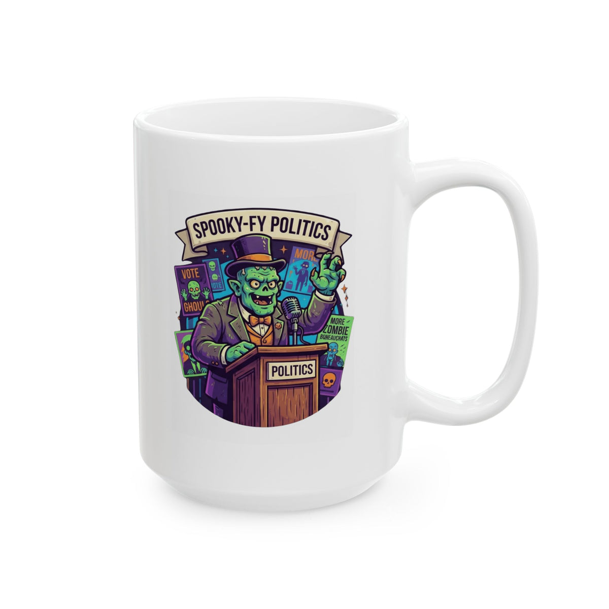 "Spooky-Fy Politics" White Ceramic Mug
