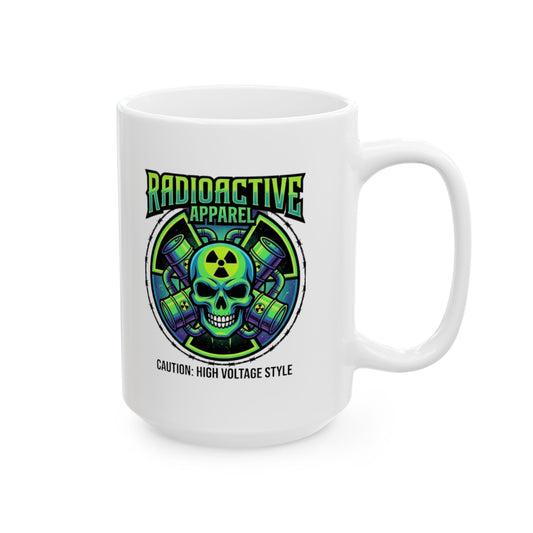 "Radioactive Apparel" White Ceramic Mug
